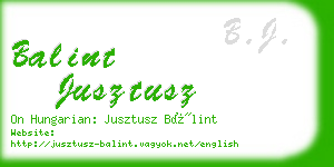 balint jusztusz business card